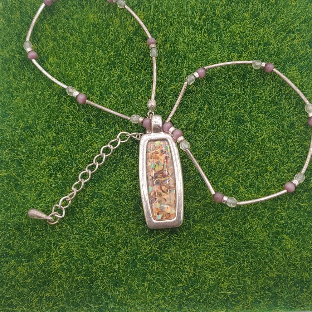 Opal Sparkle Abalone Necklace 22 Inches Necklace N3611